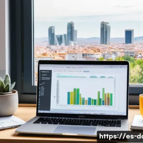 데이터사이언스 필수 프로그래밍 - A modern, bright workspace featuring a Spanish data scientist working on a laptop with Python code v...