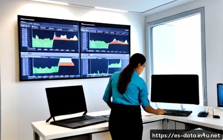 Home 17 데이터사이언스와 공급망 관리 SCM - Photorealistic modern supply chain control room in Spain, diverse data science team analyzing a larg...